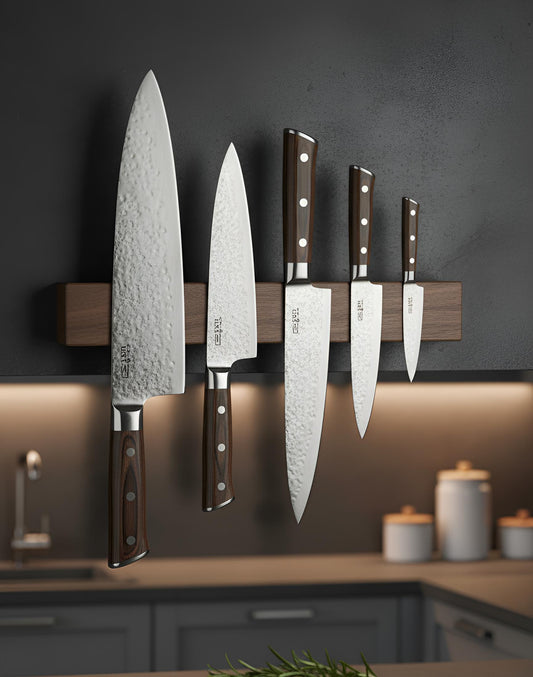 Kawa Magnetic Bar – Kensei Kaizen Porte-couteaux mural en bois massif • Barre magnétique interne