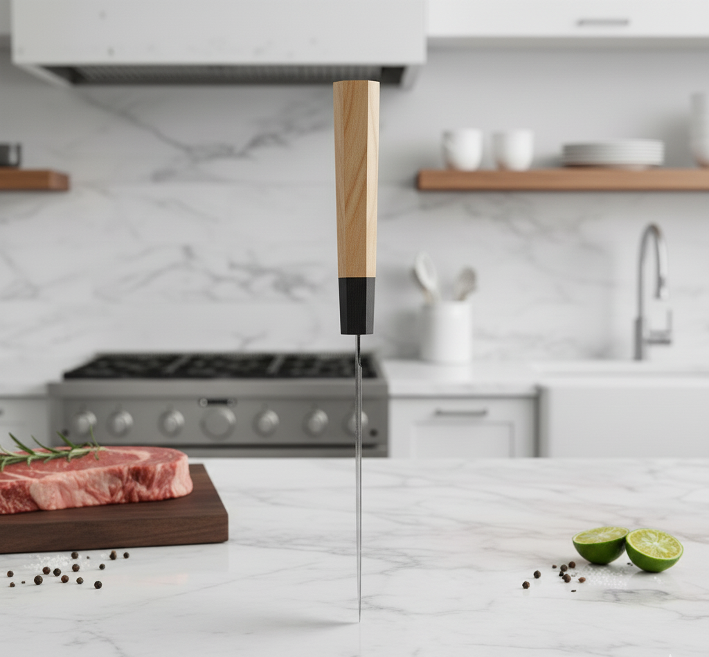 Couteau Santoku Japonais Damas – Kensei Kaizen