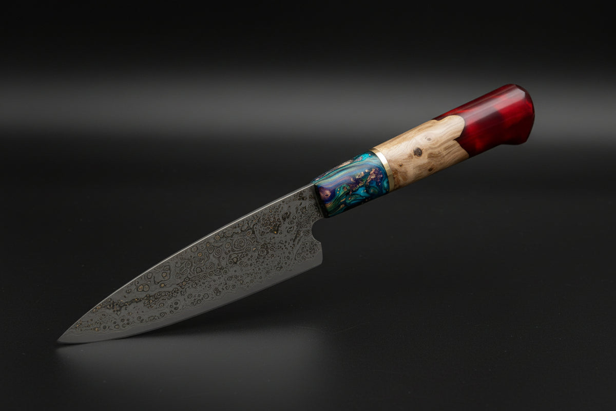 Kensei Kaizen™ Damastmesser (japanisches Modell) mit Griff aus Harz und Holz