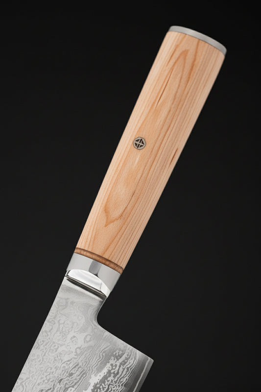 Couteau Japonais Kiritsuke 25 cm Matsu | Couteau de Cuisine Japonais Damas 67 Couches | Ultra-Tranchant