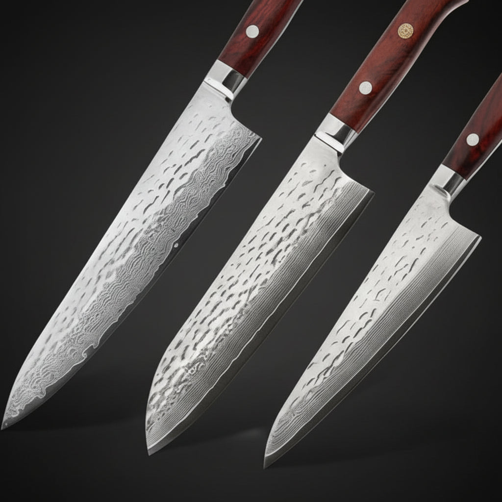 Shimoza 3-teiliges japanisches Messerset | Hochwertige japanische Küchenmesser | Kensei Kaizen