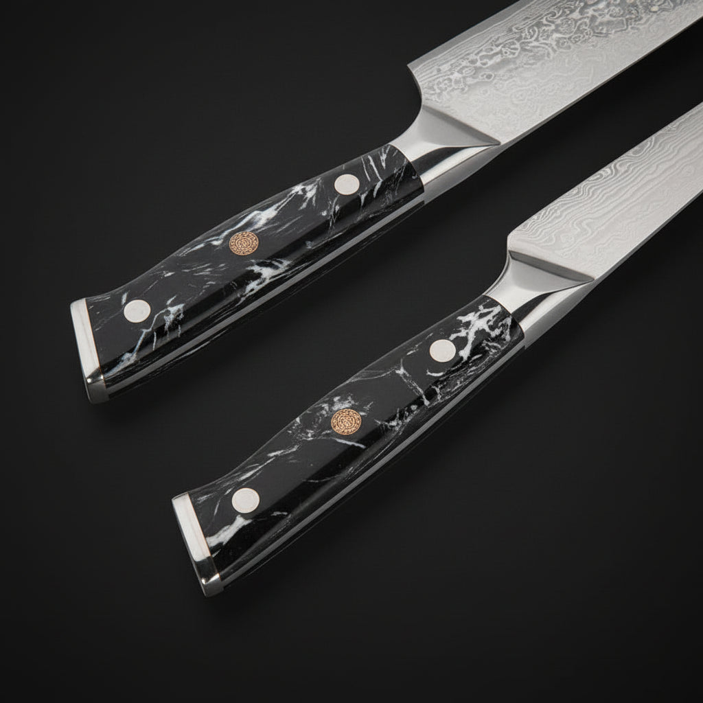 Set Couteaux Japonais Kiritsuke & Utilitaire Nagoya | Couteaux de Cuisine Japonais | Kensei Kaizen™