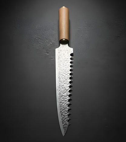 Kami Bread Knife – Kensei Kaizen Couteau à pain • Lame dentelée martelée en acier inoxydable