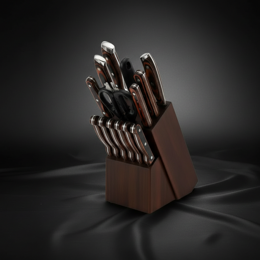 Ensemble de 15 Couteaux Kensei Kaizen™ avec Bloc Auto-Affûtant