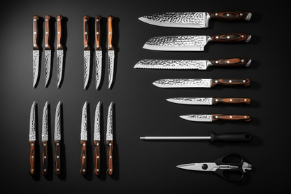 Ensemble de 15 Couteaux Kensei Kaizen™ avec Bloc Auto-Affûtant