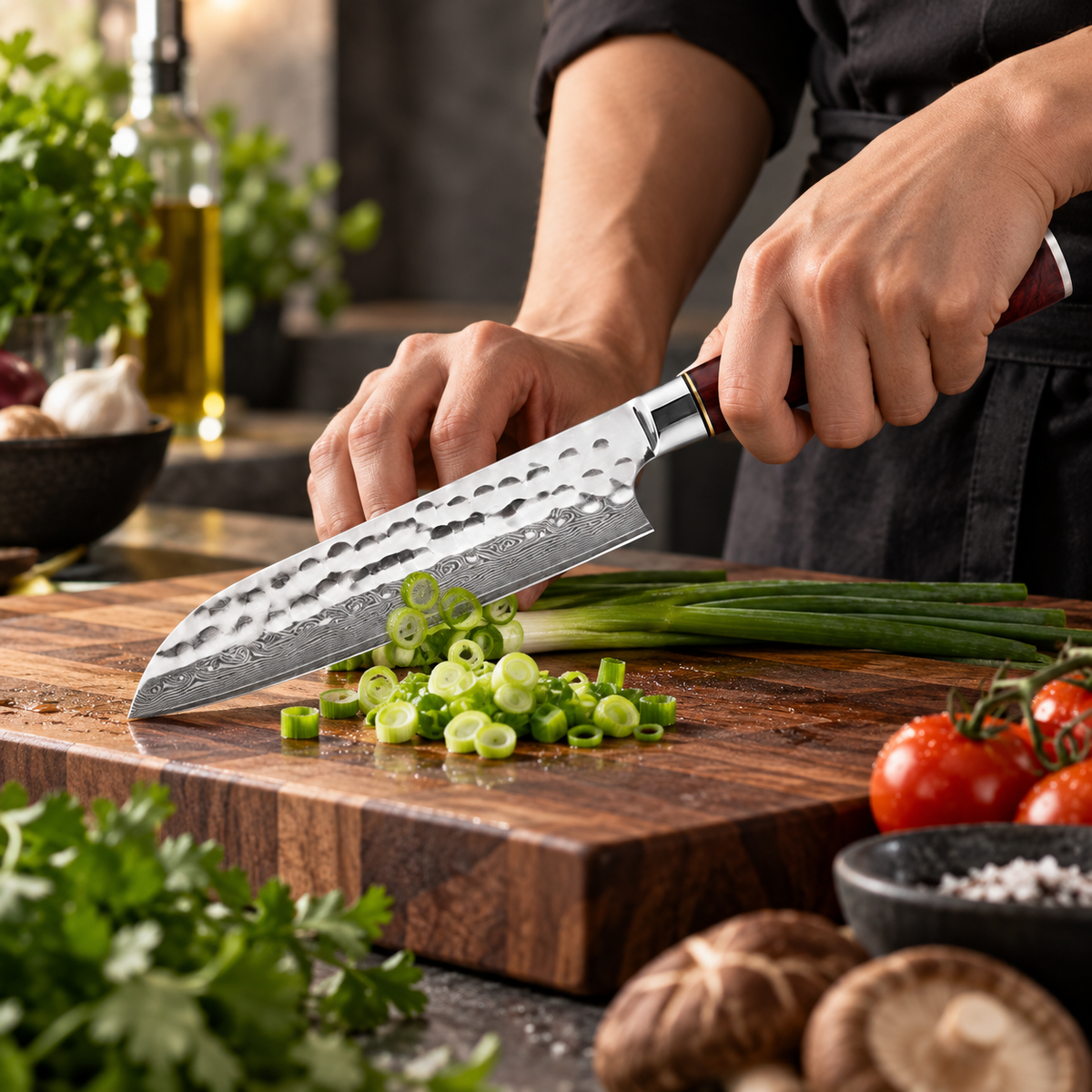 Couteau Japonais Santoku Sakoma | Couteau de Cuisine Japonais Polyvalent | Kensei Kaizen™