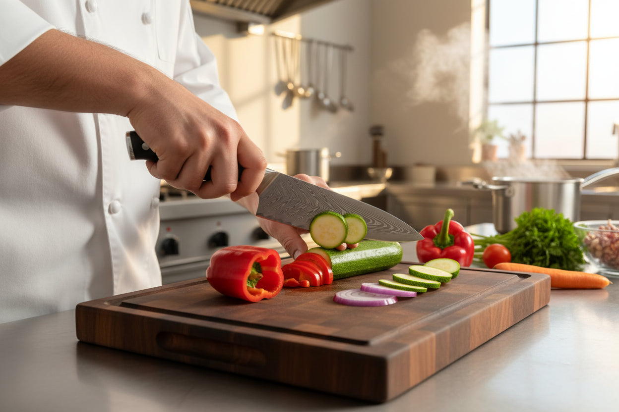 Couteau Japonais de Chef Kimoya | Couteau de Cuisine Japonais Damas 67 Couches | Ultra-Tranchant