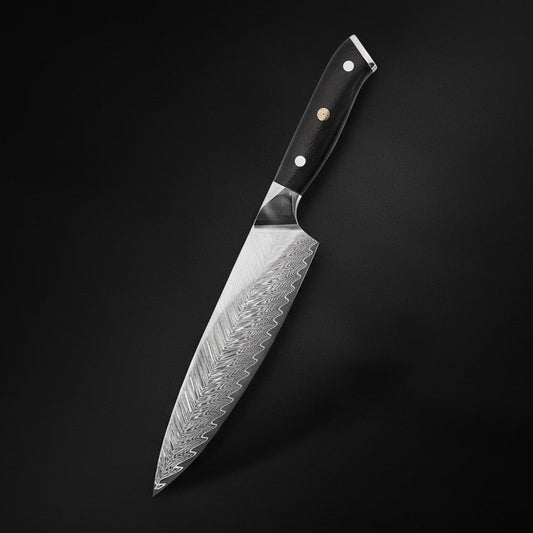 Couteau Japonais de Chef Kimoya | Couteau de Cuisine Japonais Damas 67 Couches | Ultra-Tranchant