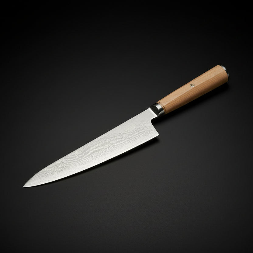 Couteau Japonais de Chef Matsu | Couteau de Cuisine Japonais Damas 67 Couches | Ultra-Tranchant