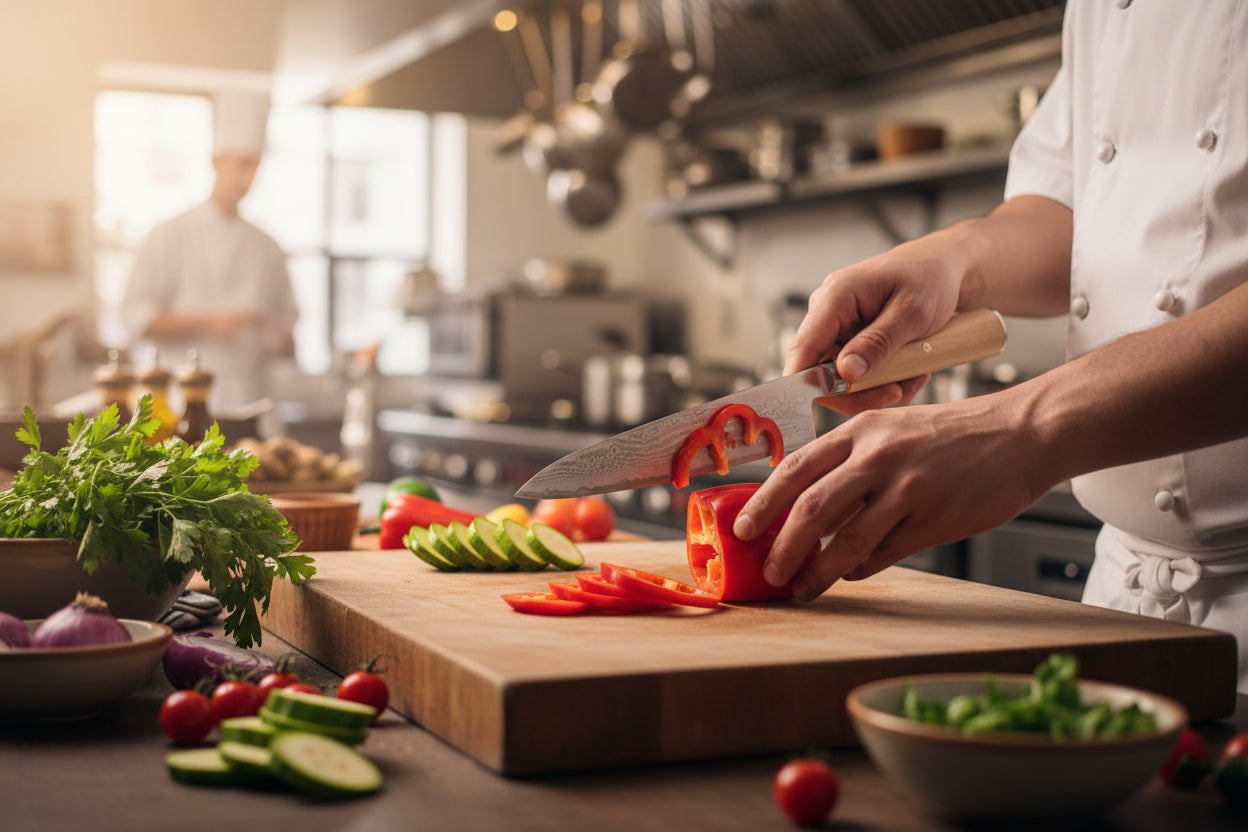 Couteau Japonais de Chef Matsu | Couteau de Cuisine Japonais Damas 67 Couches | Ultra-Tranchant