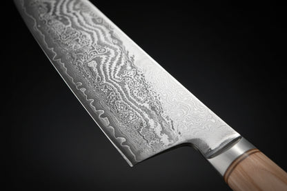 Couteau Japonais de Chef 25 cm Matsu | Couteau de Cuisine Japonais Damas 67 Couches | Ultra-Tranchant