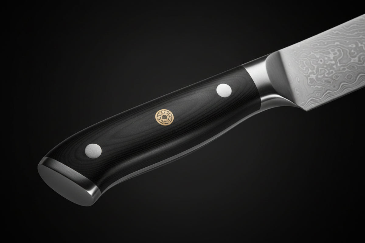 Couteau Japonais Gyuto Kimoya | Couteau de Cuisine Japonais Damas 67 Couches | Ultra-Tranchant