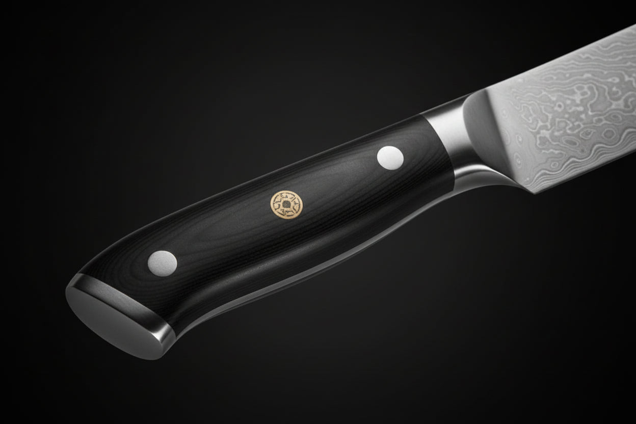 Couteau Japonais Gyuto Kimoya | Couteau de Cuisine Japonais Damas 67 Couches | Ultra-Tranchant
