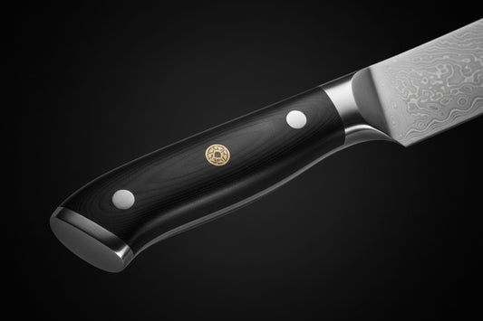 Couteau Japonais Gyuto Kimoya | Couteau de Cuisine Japonais Damas 67 Couches | Ultra-Tranchant