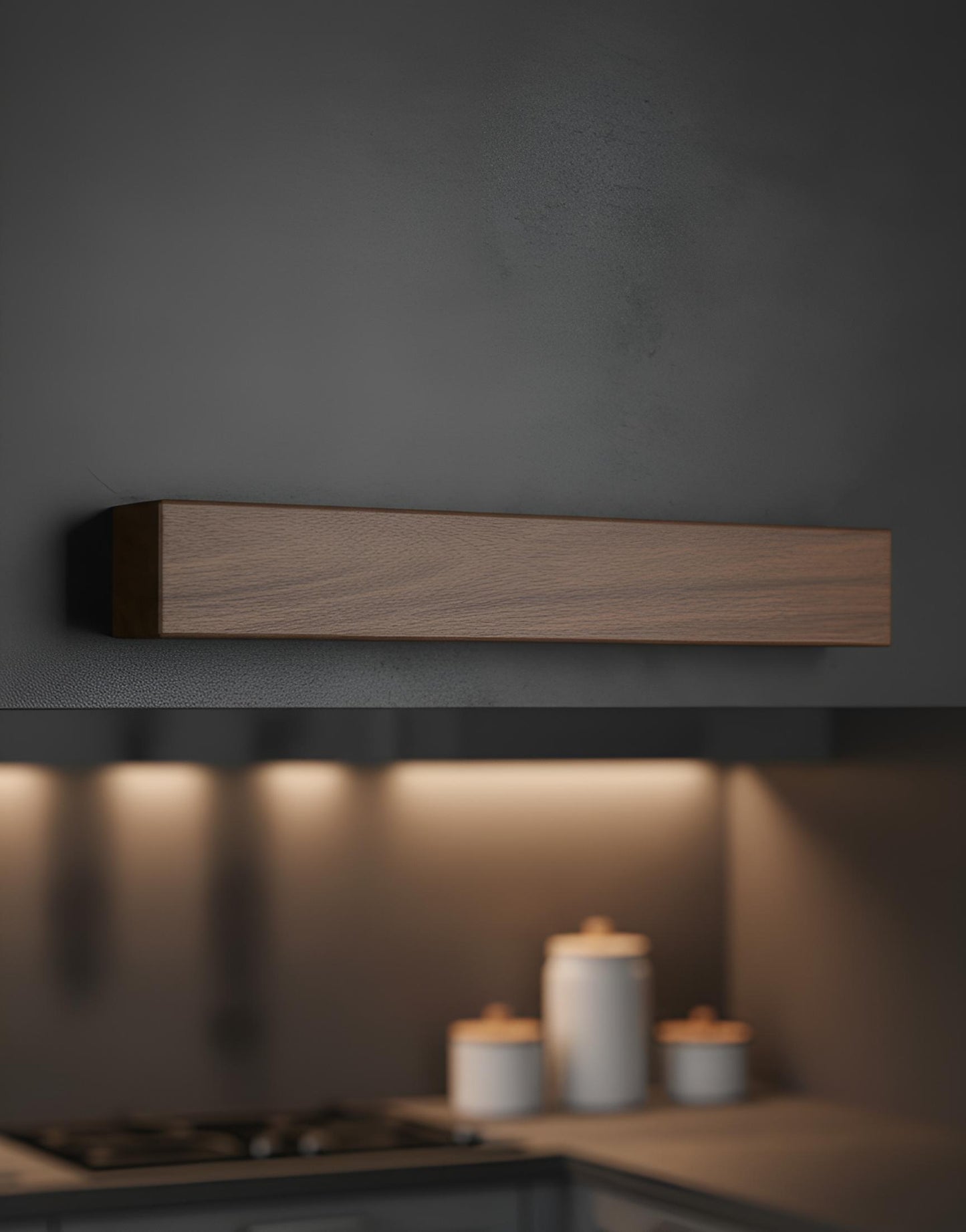 Kawa Magnetic Bar – Kensei Kaizen Porte-couteaux mural en bois massif • Barre magnétique interne