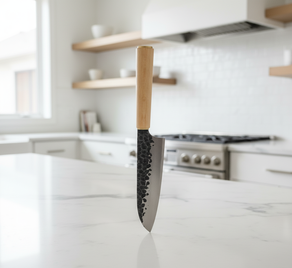 Couteau Santoku Japonais – Kensei Kaizen Acier VG10 • Lame martelée