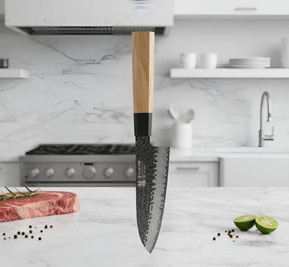 Couteau Santoku Japonais Damas – Kensei Kaizen