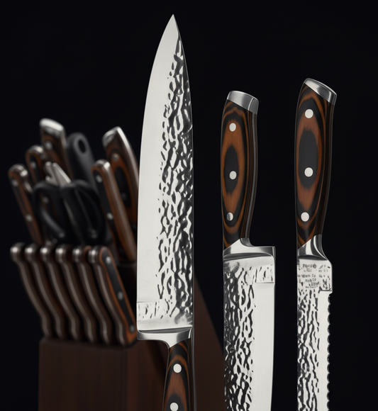 Ensemble de 15 Couteaux Kensei Kaizen™ avec Bloc Auto-Affûtant