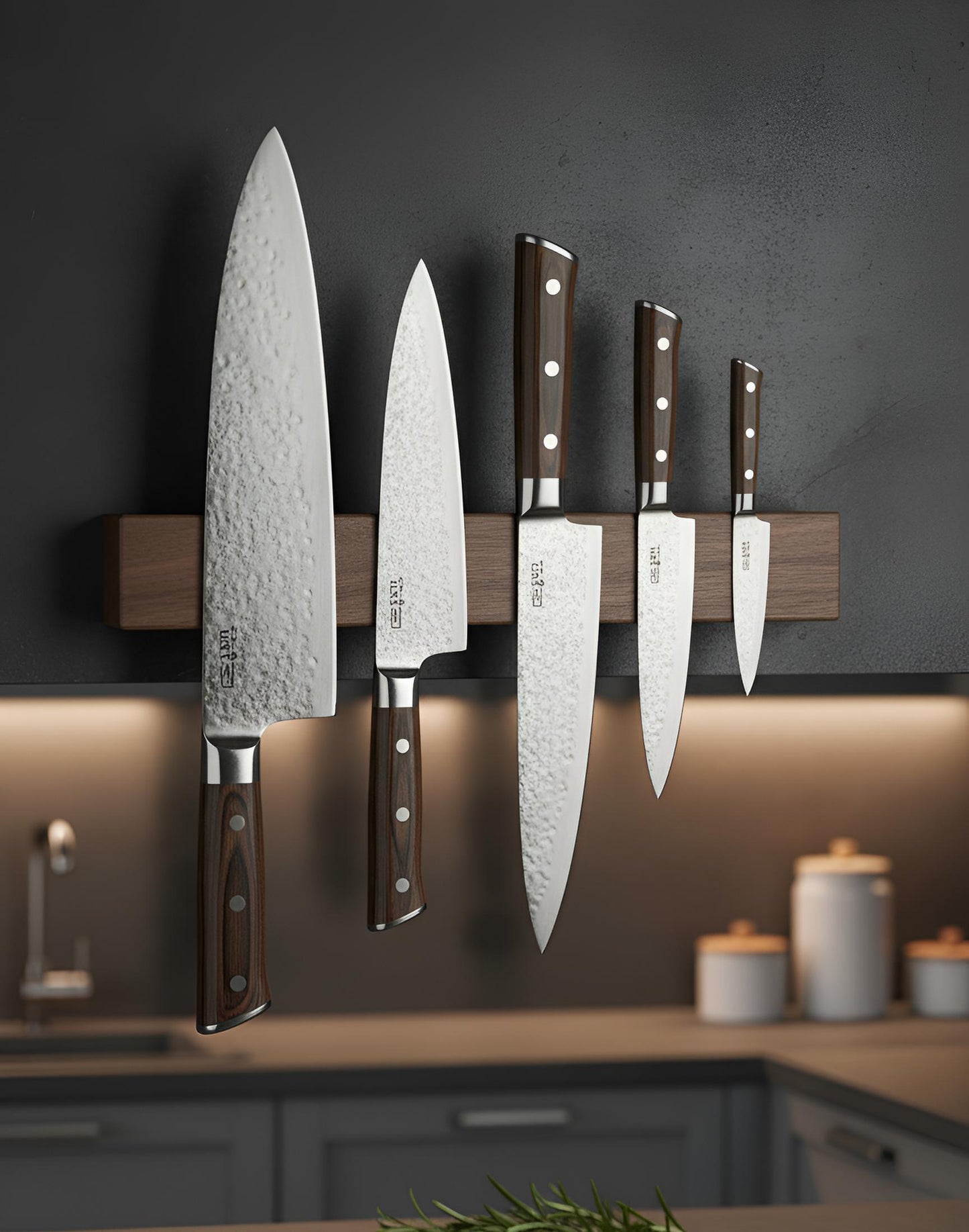 Kawa Magnetic Bar – Kensei Kaizen Porte-couteaux mural en bois massif • Barre magnétique interne