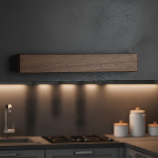 Kawa Magnetic Bar – Kensei Kaizen Porte-couteaux mural en bois massif • Barre magnétique interne
