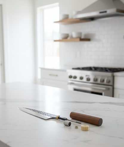 Couteau Santoku Japonais – Kensei Kaizen Acier VG10 • Lame martelée