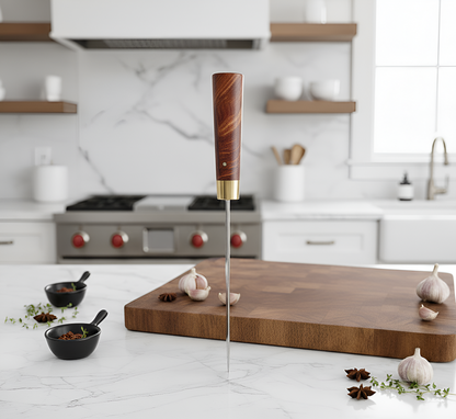 Santoku Japonais VG10 Forgé – Kensei Kaizen Acier VG10 • Finition martelée • Lame 18 cm