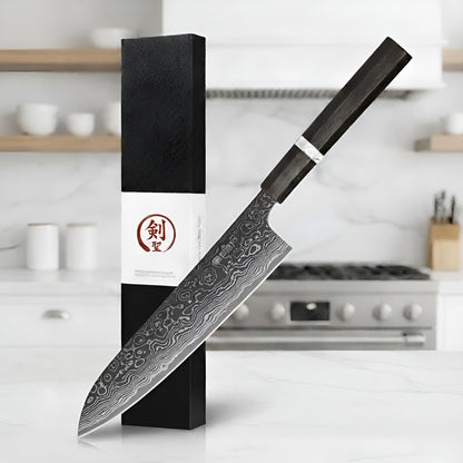 Couteau Santoku Japonais Damas – Kensei Kaizen Lame 67 couches