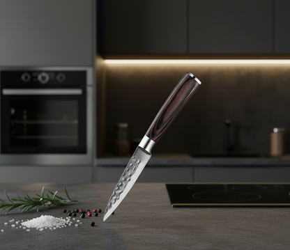 Kensei Kaizen – Kinzoku Set Ensemble de 6 couteaux + Support magnétique en Acacia