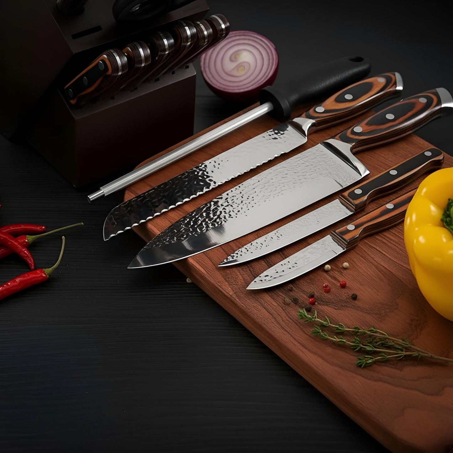 Kensei Kaizen – Kensei Block Set Ensemble de 15 couteaux + Bloc auto-affûtant