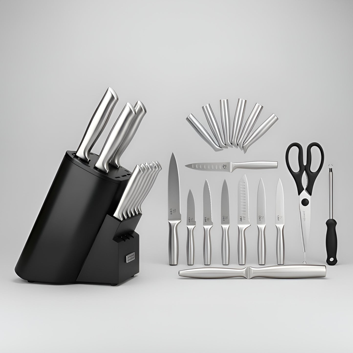 Kensei Kaizen – Kensei Block Set Ensemble de 15 couteaux + Bloc auto-affûtant