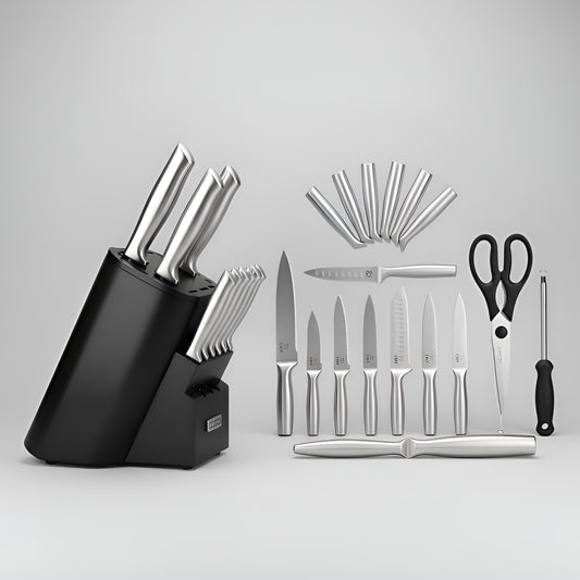 Kensei Kaizen – Kensei Block Set Ensemble de 15 couteaux + Bloc auto-affûtant