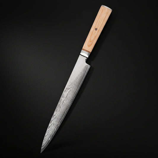 Couteau Japonais Gyuto Matsu | Couteau de Cuisine Japonais Damas 67 Couches | Ultra-Tranchant