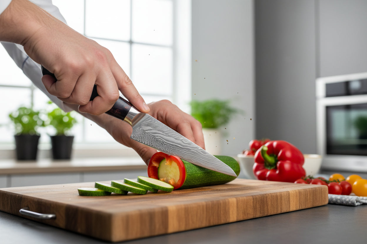 Couteau Japonais Honesuki Akita | Couteau de Cuisine Japonais Damas 67 Couches | Ultra-Tranchant