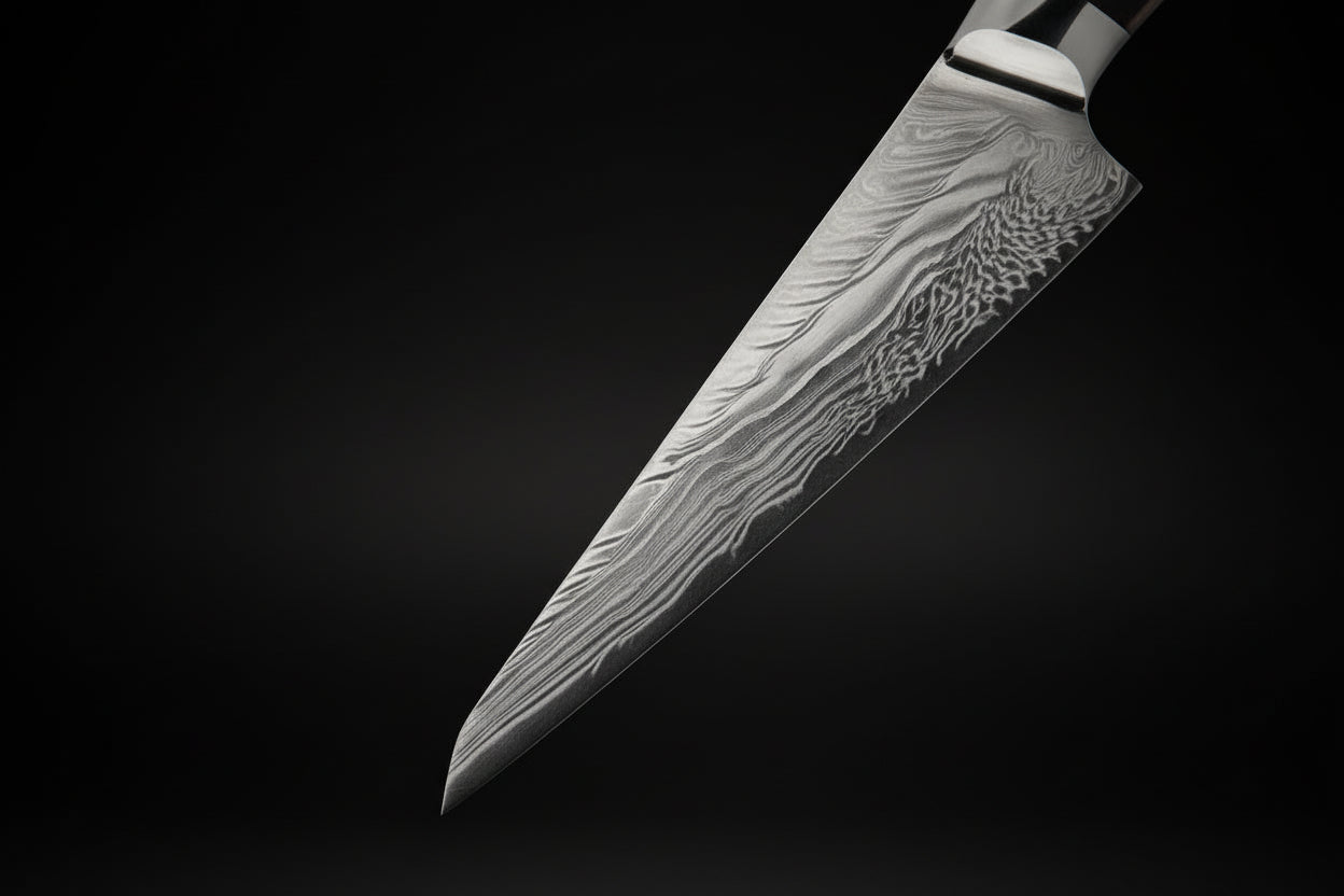 Couteau Japonais Honesuki Akita | Couteau de Cuisine Japonais Damas 67 Couches | Ultra-Tranchant