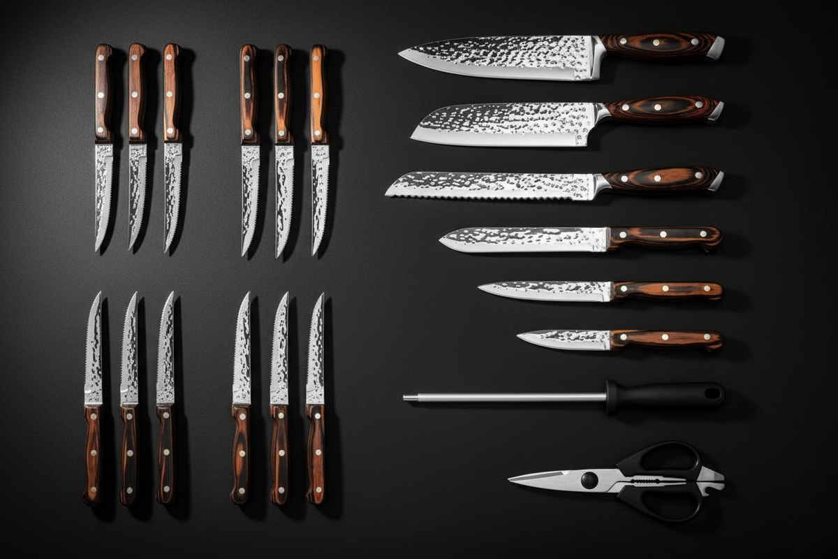 Set mit 15 Kensei Kaizen™ Messern und selbstschärfendem Block