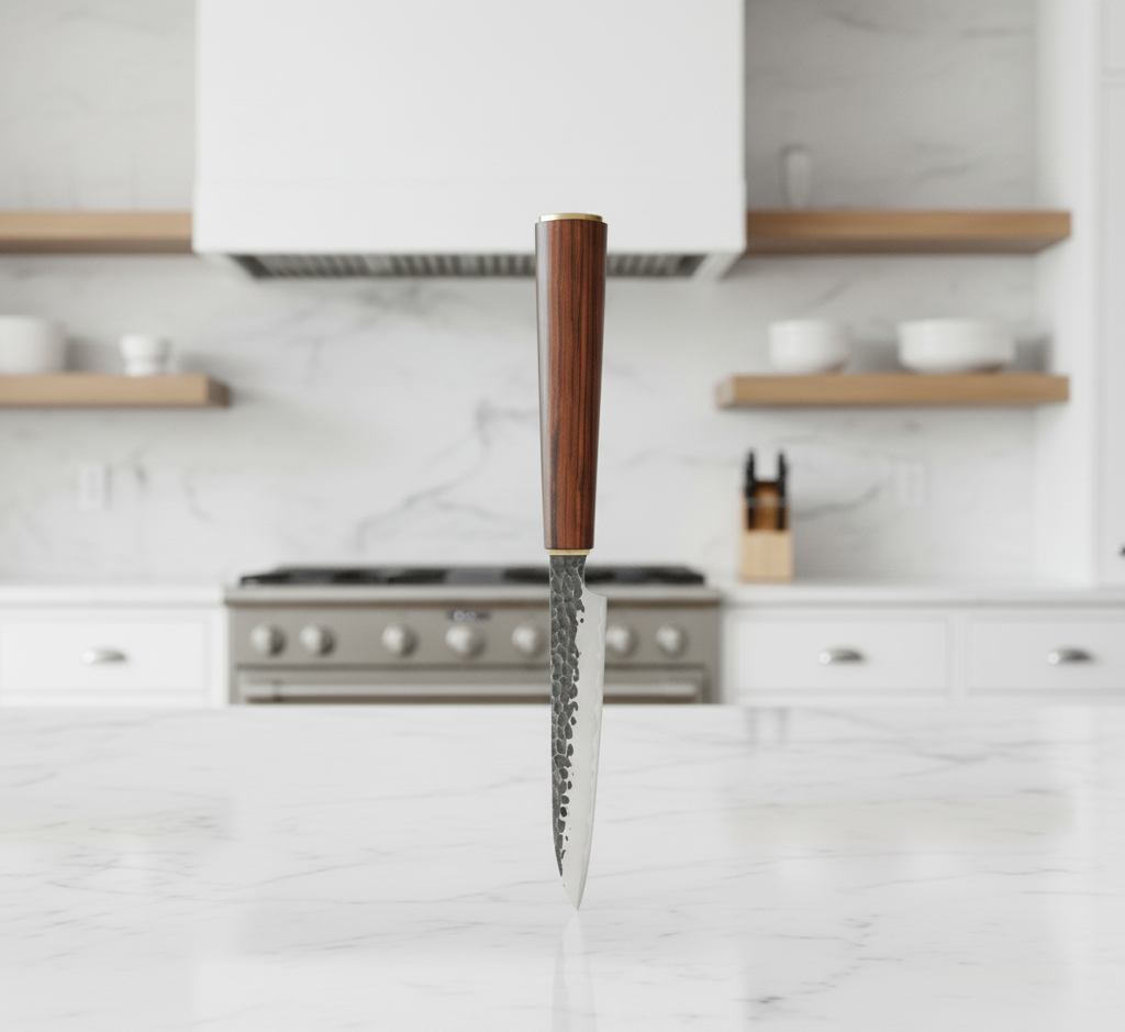 Couteau Japonais Santoku VG10 Kensei Kaizen™  Lame Martelée 18 cm