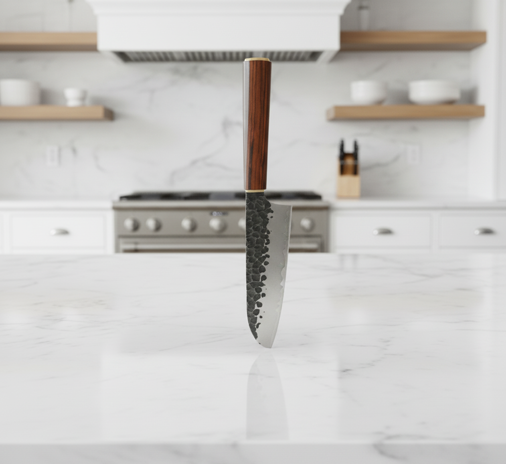 Couteau Japonais Santoku VG10 Kensei Kaizen™  Lame Martelée 18 cm