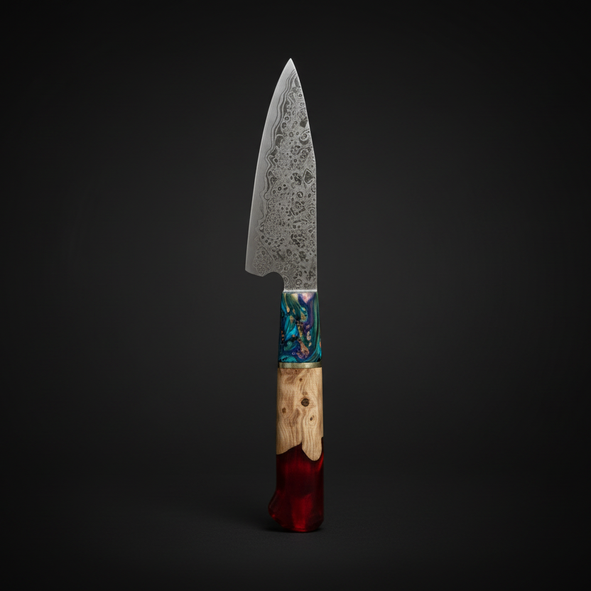 Couteau Japonais Damas Kensei Kaizen™ Manche Résine & Bois
