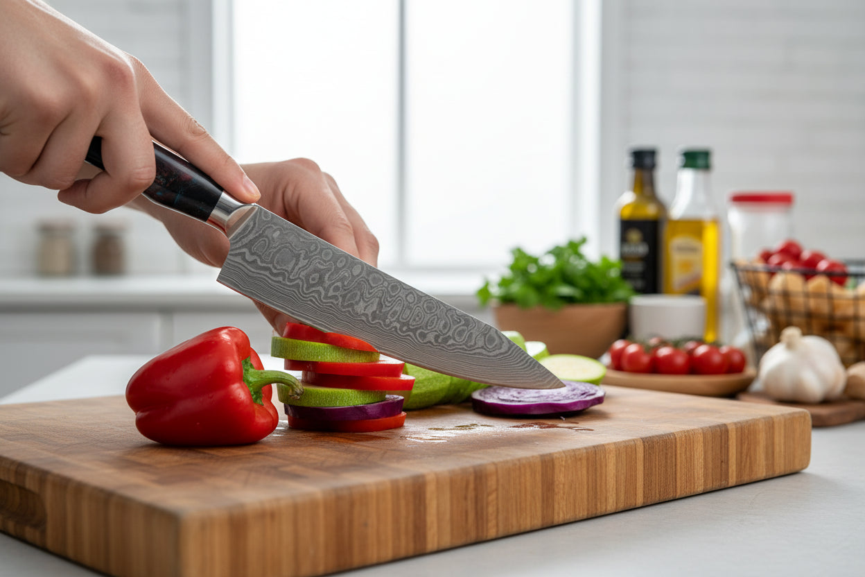 Couteau en Acier Kiritsuke Akita Japonais – Lame Précision ,couteau de cuisine Profesionnel