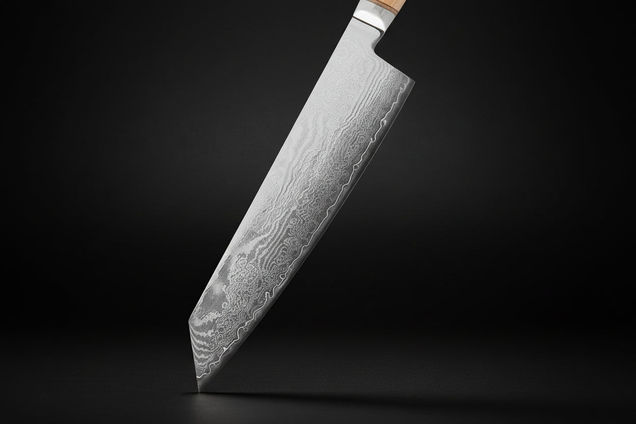 Couteau Japonais Kiritsuke Matsu | Couteau de Cuisine Japonais Damas 67 Couches | Ultra-Tranchant
