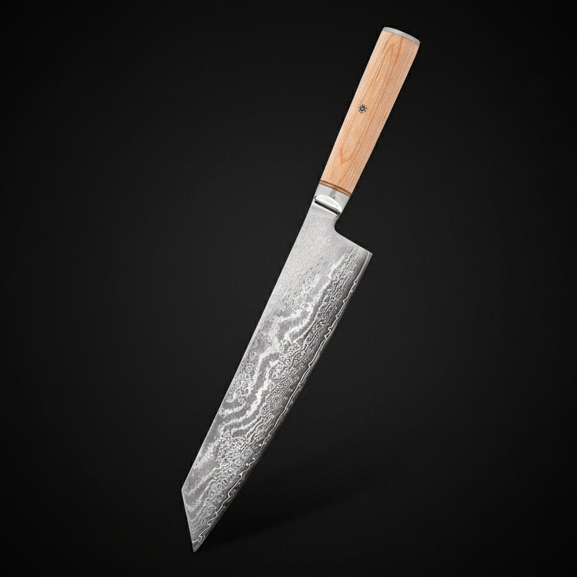 Couteau Japonais Kiritsuke 25 cm Matsu | Couteau de Cuisine Japonais Damas 67 Couches | Ultra-Tranchant