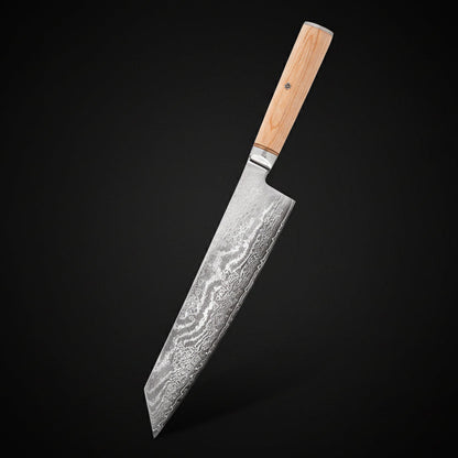 Couteau Japonais Kiritsuke 25 cm Matsu | Couteau de Cuisine Japonais Damas 67 Couches | Ultra-Tranchant