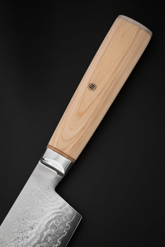 Couteau Japonais Nakiri Matsu | Couteau de Cuisine Japonais Damas 67 Couches | Coupe Précise