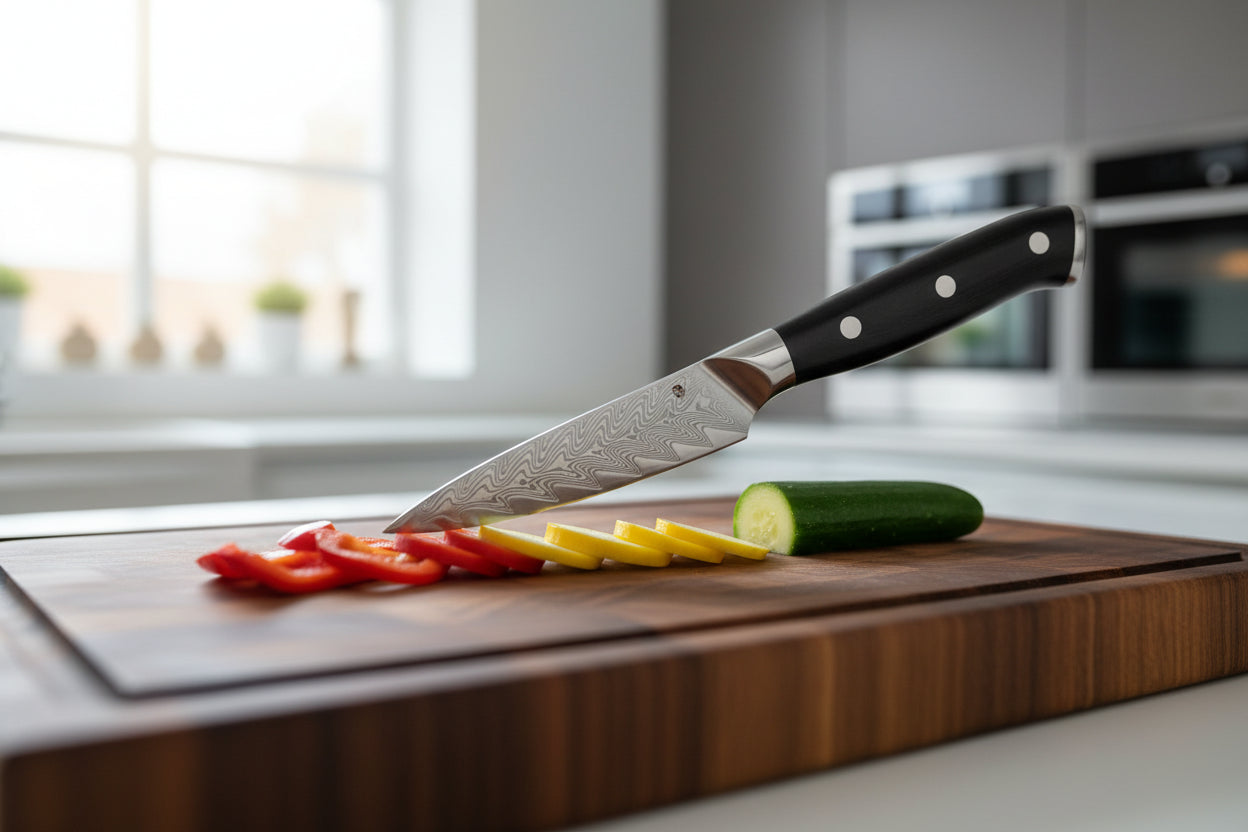 Couteau Japonais d’Office Kimoya | Couteau de Cuisine Japonais Damas 67 Couches | Ultra-Précis