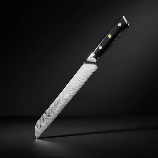 Couteau à Pain Kimoya | Couteau de Cuisine Damas 67 Couches | Coupe Précise