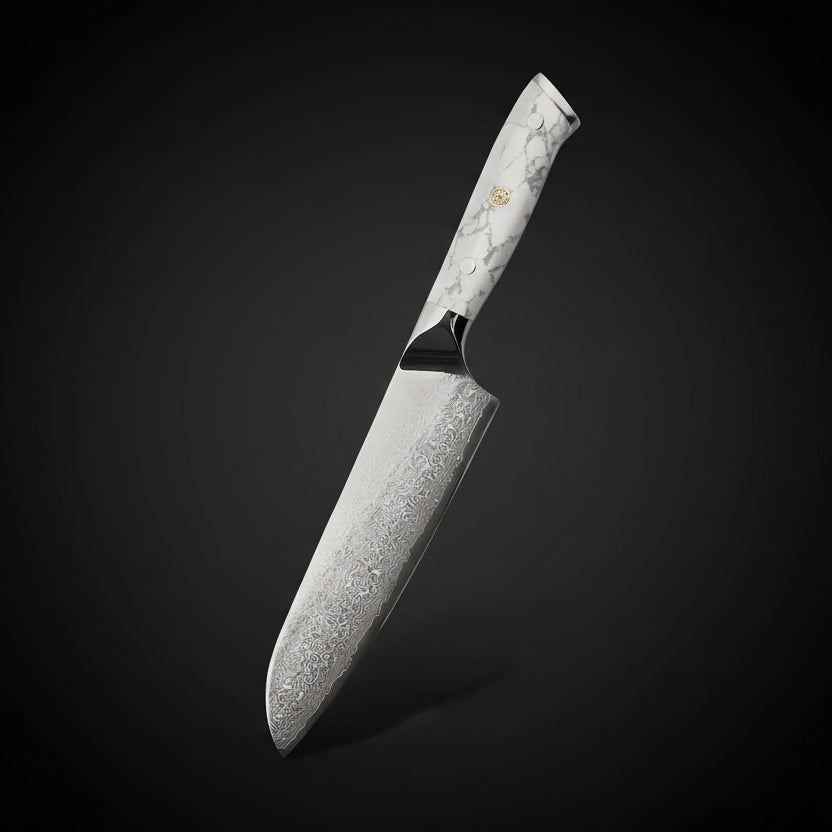 Couteau Japonais Santoku Akashi | Couteau de Cuisine Japonais Polyvalent | Kensei Kaizen™
