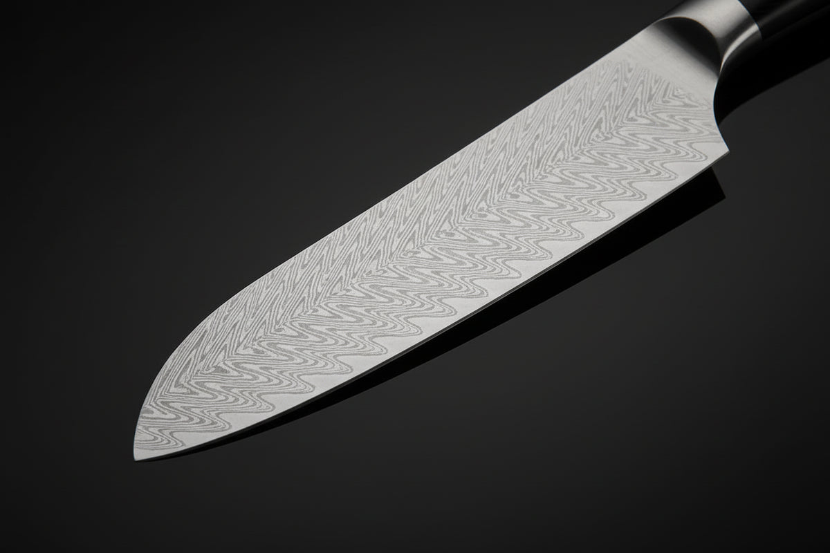 Couteau Japonais Santoku Kimoya | Couteau de Cuisine Japonais Damas 67 Couches | Ultra-Tranchant