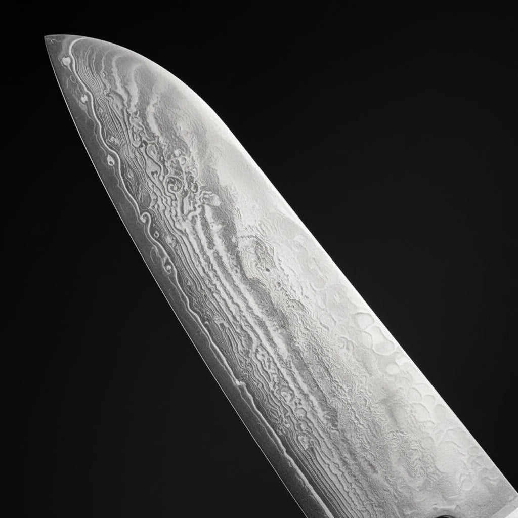 Couteau Japonais Santoku Matsu | Couteau de Cuisine Japonais Damas 67 Couches | Ultra-Tranchant