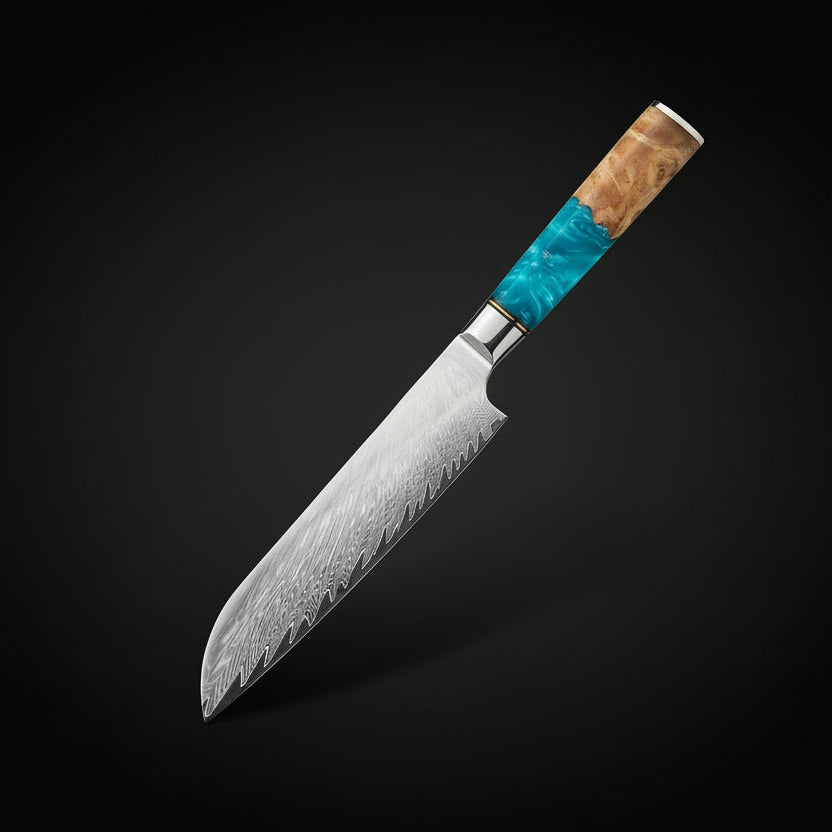 Couteau Japonais Santoku Niigata | Couteau de Cuisine Japonais Polyvalent | Kensei Kaizen™