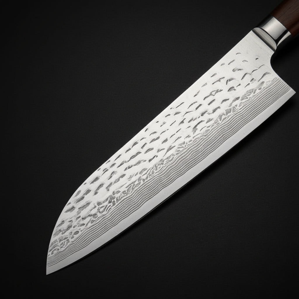 Couteau Japonais Santoku Shimoza | Couteau de Cuisine Japonais Polyvalent | Kensei Kaizen™